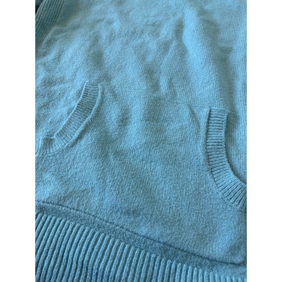 LOFT Women's XS Extra Small Blue Cowl Neck Pocket Pullover Sweater - Picture 3 of 4